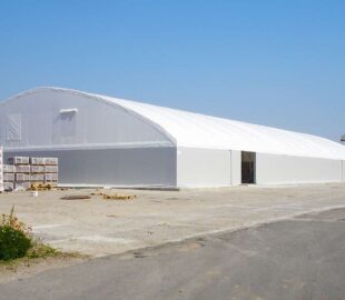 Быстровозводимый тентовый ангар фото