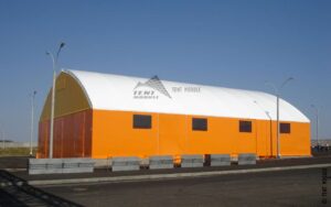 Быстровозводимый тентовый ангар фото