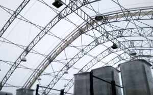 каркасно-тентовое сооружение для накрытие склада